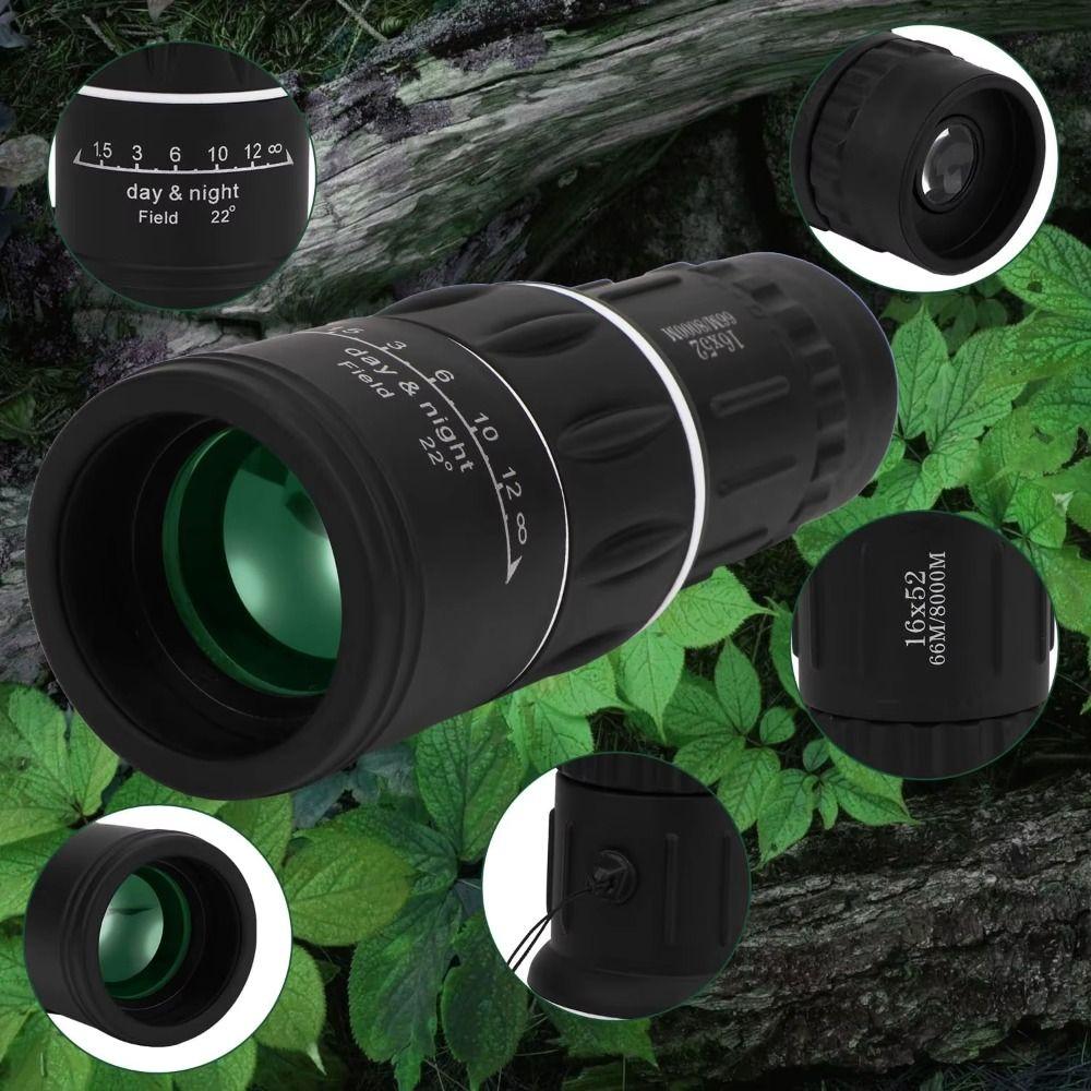 FMC Coating 16x52 Monocular Telescope 8XMagnification Dual Focus Telescope  Wildlife Observation