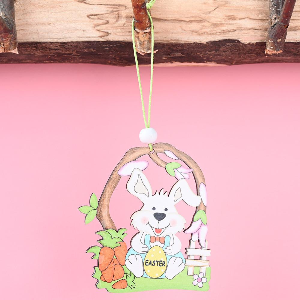 Easter Wooden Enchanting Hanging Decorations Including Cute Rabbit And Designs Chick