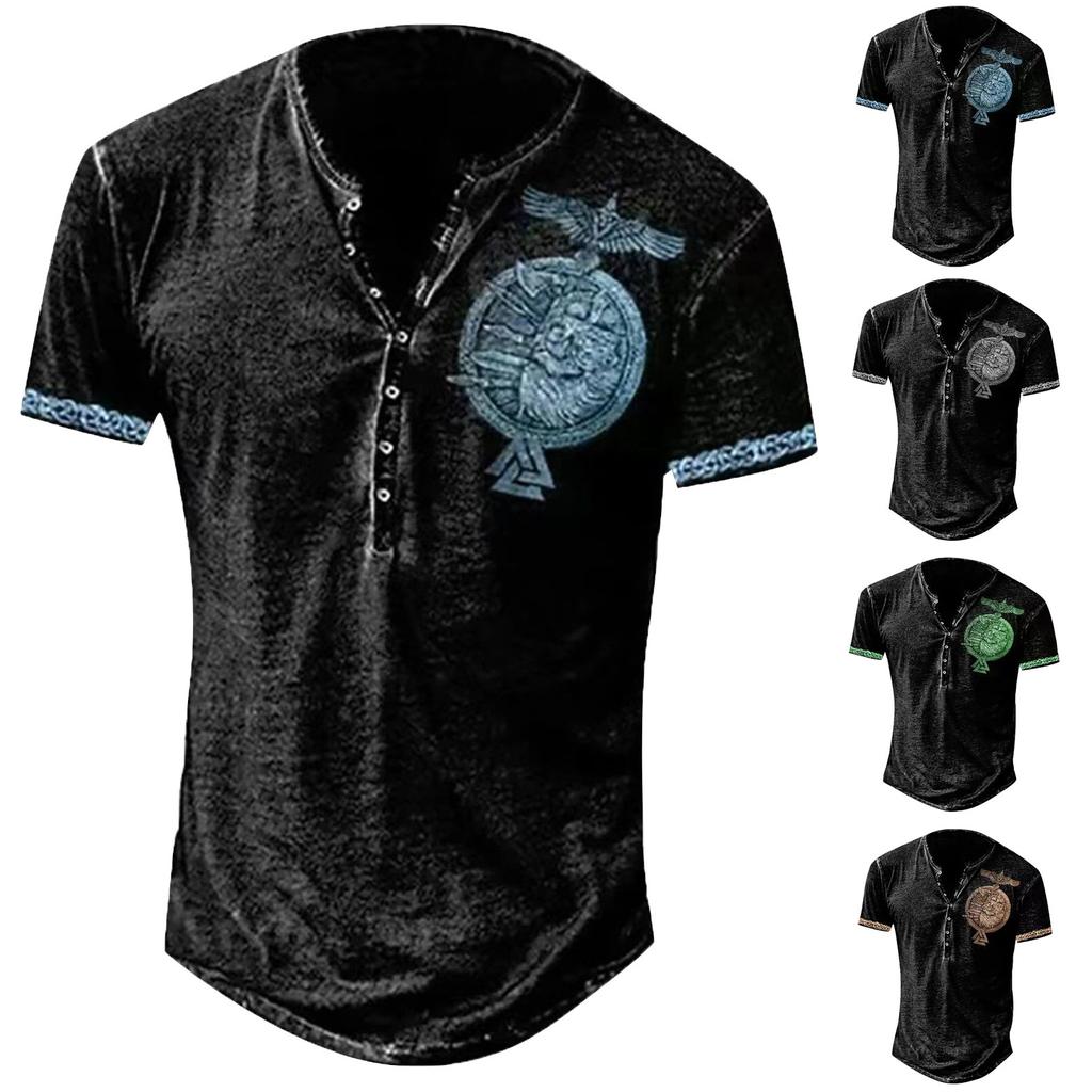 Pánské tričko s krátkým rukávem s grafikou a vyšívaným módním tričkem jaro a léto s krátkým rukávem s potiskem