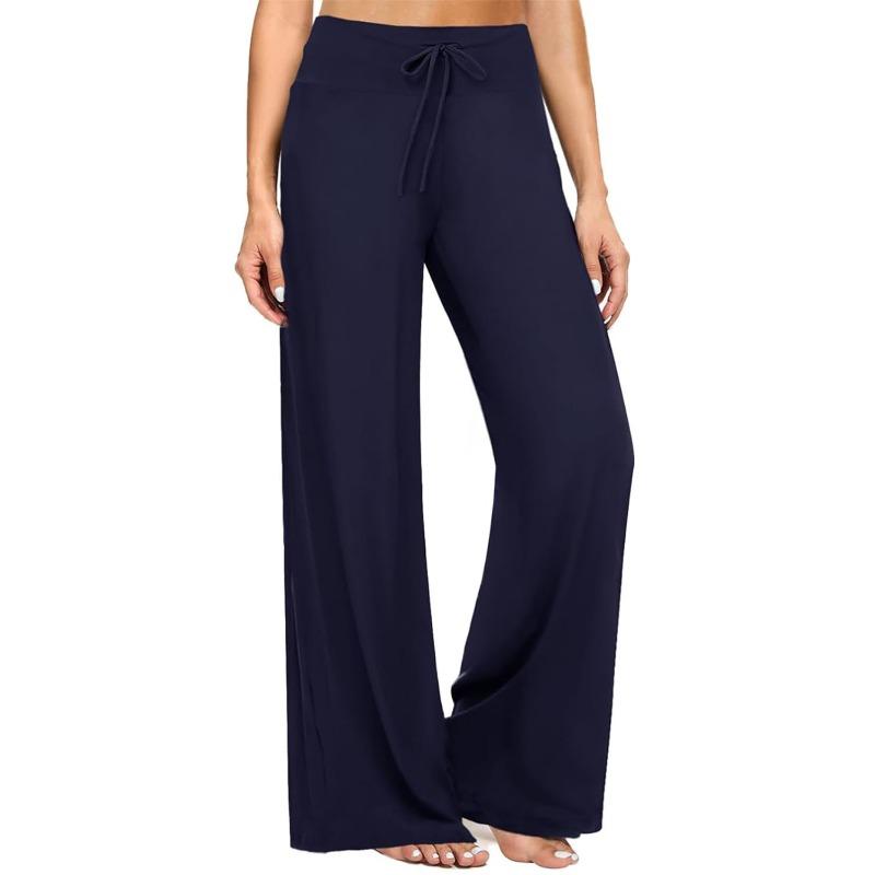 Skinny High-waisted Fitness Wide-leg Pants Zero-feeling Waist Drawstring Wide-leg Pants Fitness Sports Casual Trousers Women