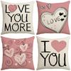New Valentine's Day Pillow Case Pink Love Linen Print Couple Home Living Room Sofa Cushion Pillow