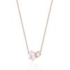 Ozel Silver925 Rose Quartz & CZ Silver 925 Necklace PS153N