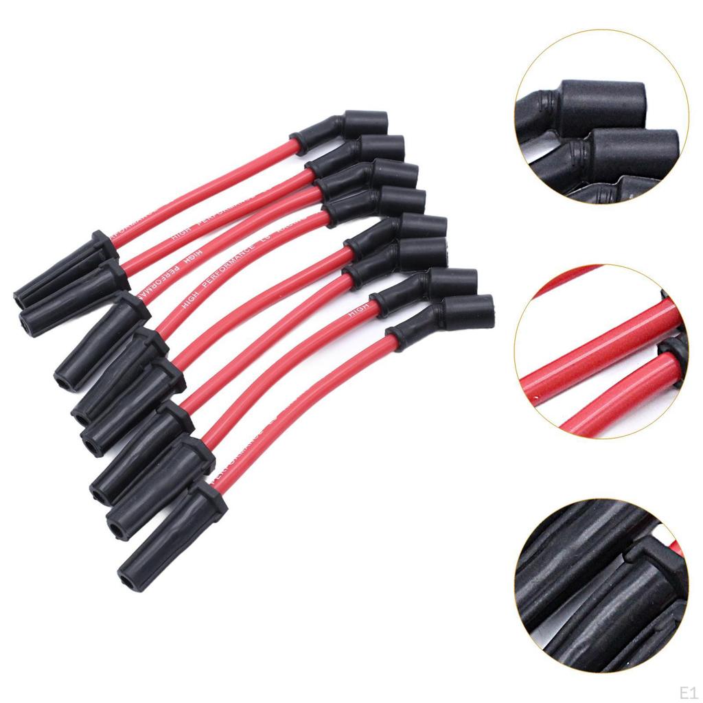 8x 10.5mm Spark Plug Ignition Wires for LSX LS1 LS2 LS3 LS6 LS7