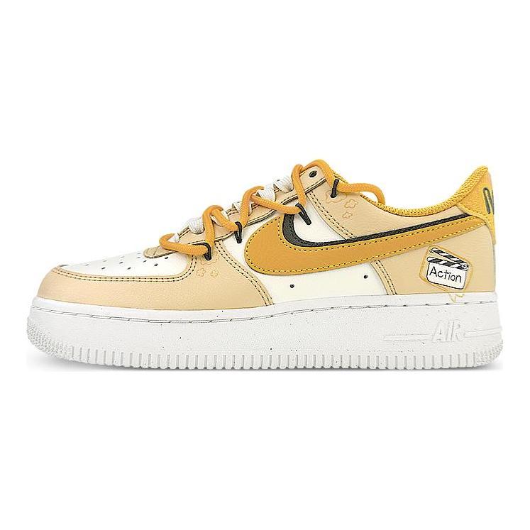 Nike Air Force 1 Low top Skateboard Shoes Women's Yellow Black DX6065-171(Team40-)