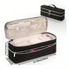 Unisex-Adult Polyester Cosmetic Bag  Shark Flex Style Portable Double-Layer Travel Organizer Case, Non-Waterproof Unscented Storage for Hair Dryer