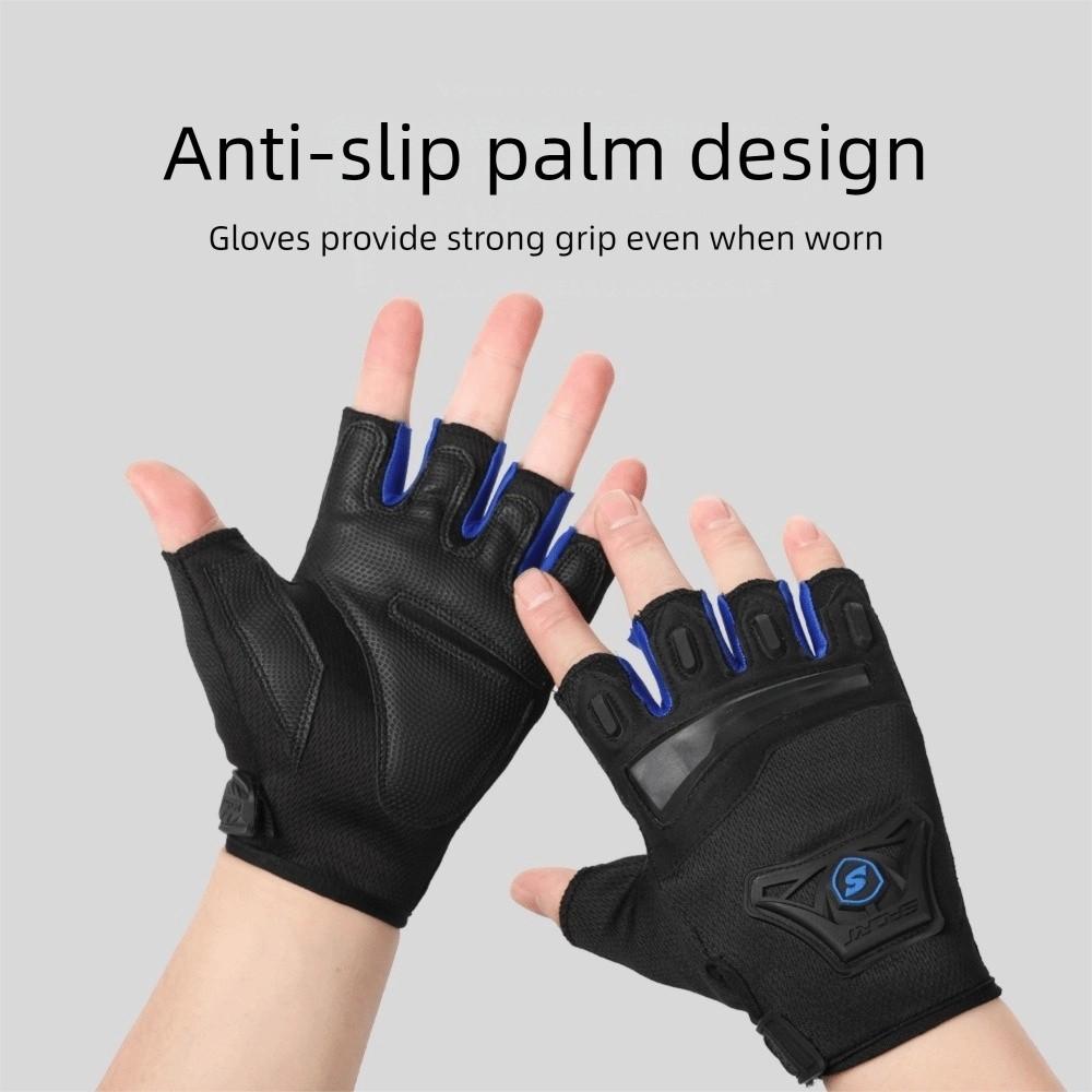 Anti Slip Cycling Gloves Wear-Resistant Half Finger Gloves Comfort Motorcycle Gloves  Gym