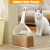 Cat Litter Scoop with Storage Base Long Handle Non-stick Slotted Litter Scooper Portable Poop Sifting Shovel Sifter Pet Supplies