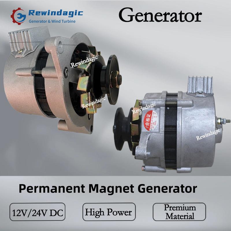 Gerador de Alta Potência 2000W CC 12V 24V Ímã Permanente Sem Escovas Tensão Constante Doméstico Fio de Cobre Puro Núcleo Pequena Potência