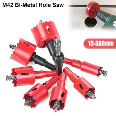 1Pcs HSS Steel M42 Bi-Metal Hole Saw 15-200mm HSS Drill Bit for Metal Iron Aluminum Plastic