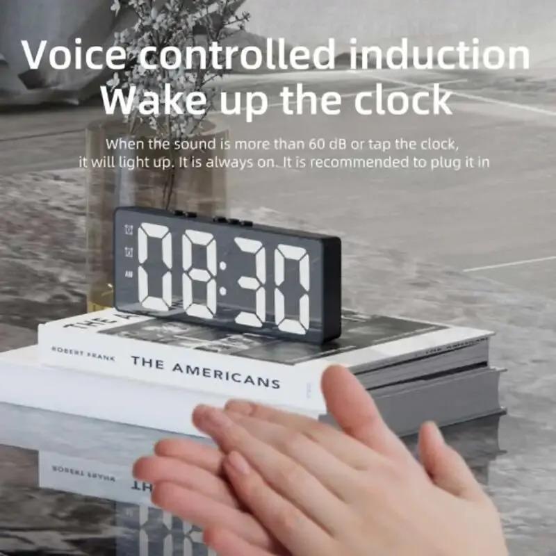 Outdoor Camping Desktop Portable Digital Clock LED Screen, Temperature And Humidity Readings Adjustable Dual-Mode Alarm Clock