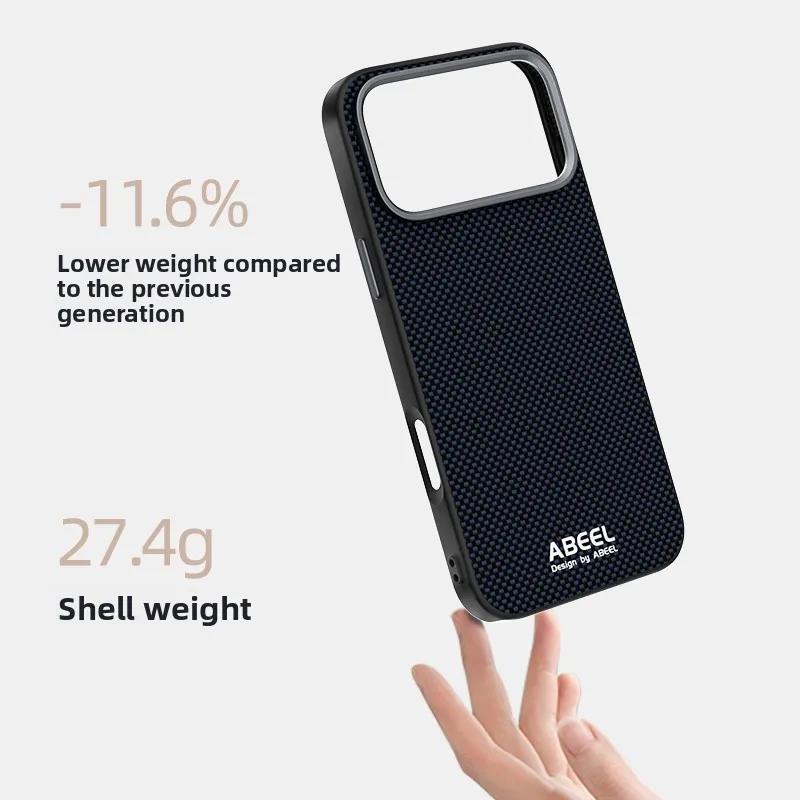 Carbon Fiber Pattern Phone Case for iPhone 17 Pro Max Air 16e for iPhone 16 15 Plus 14 13 Magnetic Wireless Charging Hard Cover