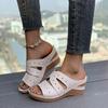 Women's Casual Wedges Platform Slippers 2026 Summer Fashion Open Toe Sandals Vintage Anti-slip Leather Shoes Zapatos De Mujer