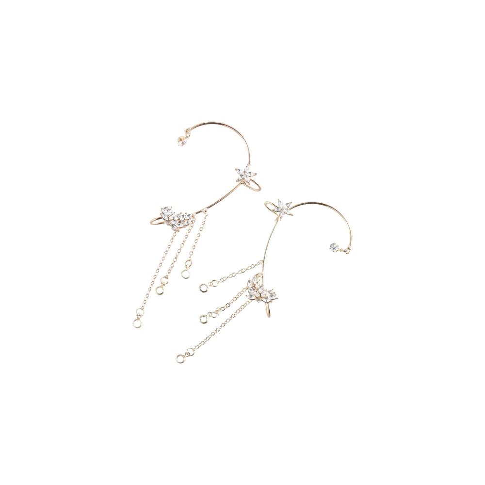 Ear Cuff Tassel Zircon Luxury Ear Bone Clip Girls Earring Korean Style Ear Clip Butterfly Ear Hook