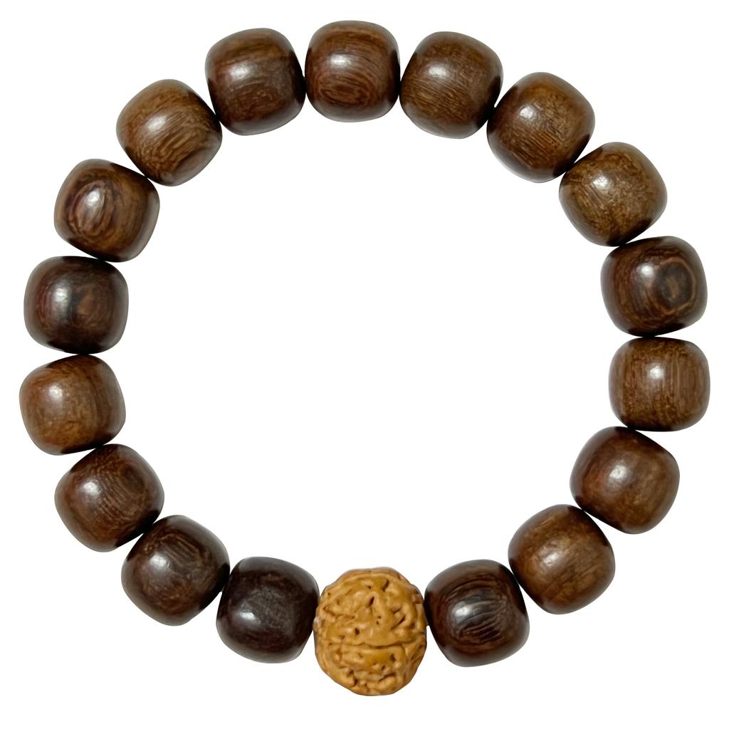 Wooden Beaded Bracelet for Men Elastic Sandalwood Bangle Handmade DIY Wood Bracelet Jewelry Gifts