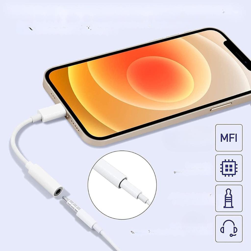 Adapter for Iphone Ipad Lightning Mini Jack 3.5mm Apple Mfi Headphones 2 Pcs