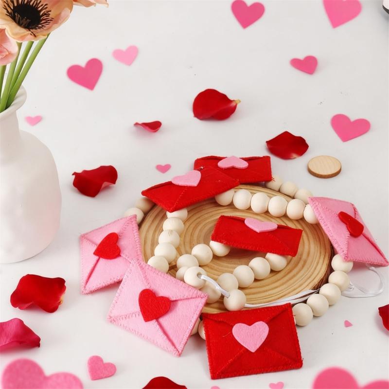 

Wooden Beaded Felt Fabric Envelope Bunting Hanging Decoration For Wedding Valentine s Day Birthday Festival Celebration China Mainland