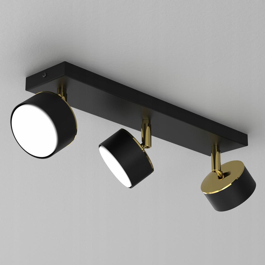 Lampa sufitowa plafon sufitowy reflektor czarny złoty gx53 polska lampa led
