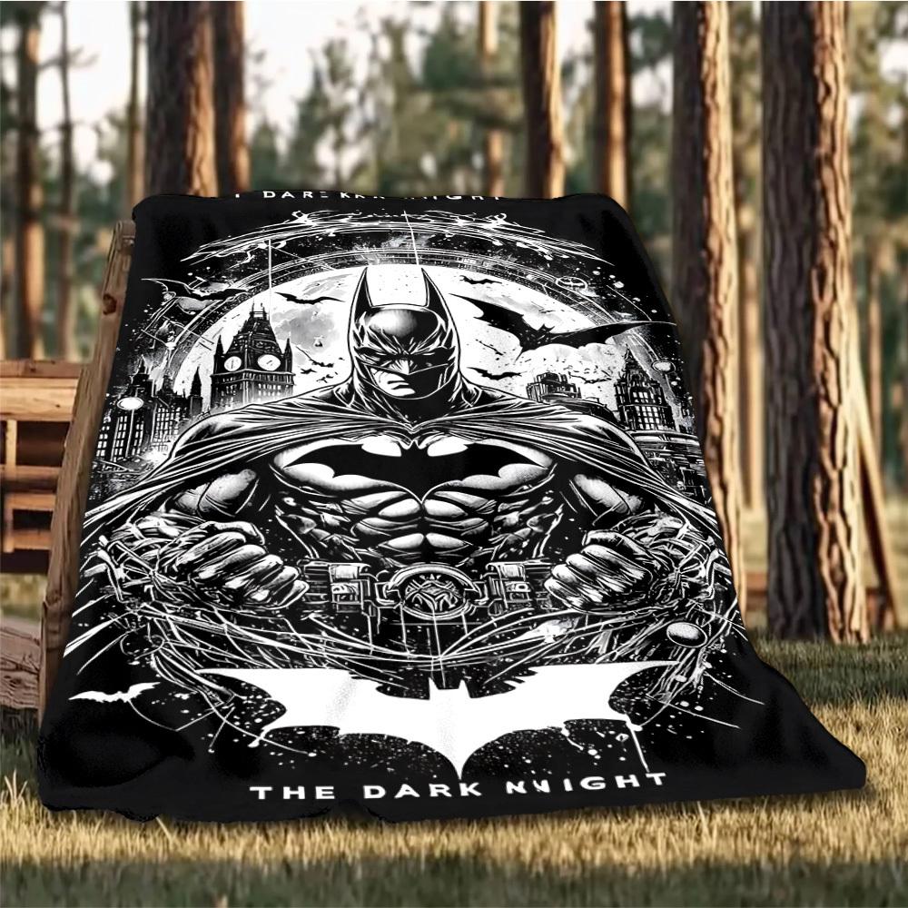 1pc Batman Outdoor Flannel Throw Blanket Soft, Lightweight & Warm for Sofa, Office