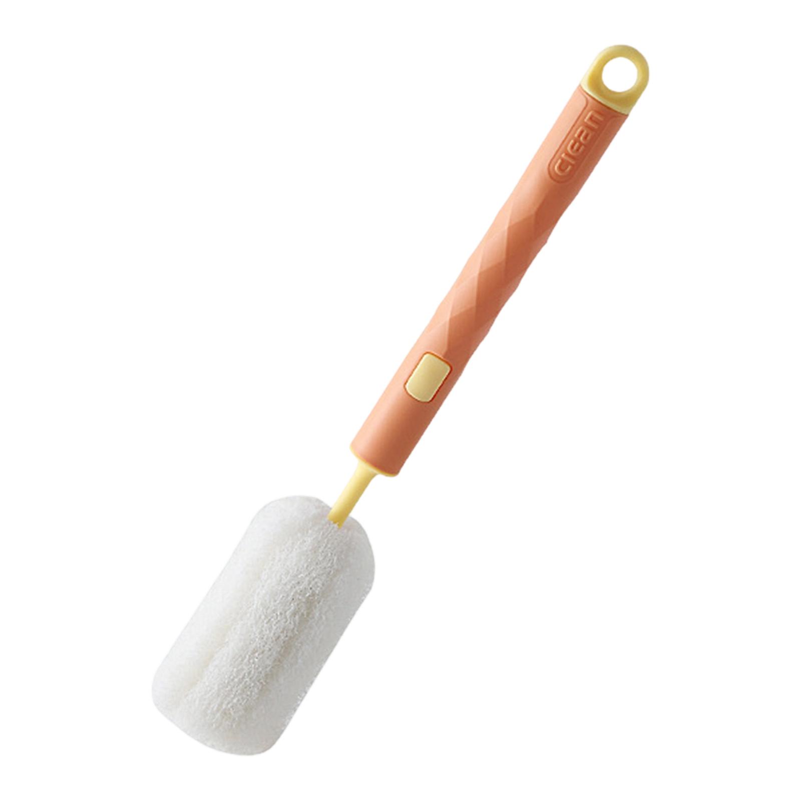 

Bottle Brush Sponge Cup Brush Detachable Brush Long Handle Water Bottle Cleaner Brush For Baby Bottles Vacuum Cup One Size шафрановий