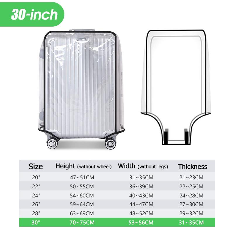Travel Transparent Luggage Cover Waterproof And Dustproof Pvc Wear Resistant Fits 20-30 Inch Suitcases