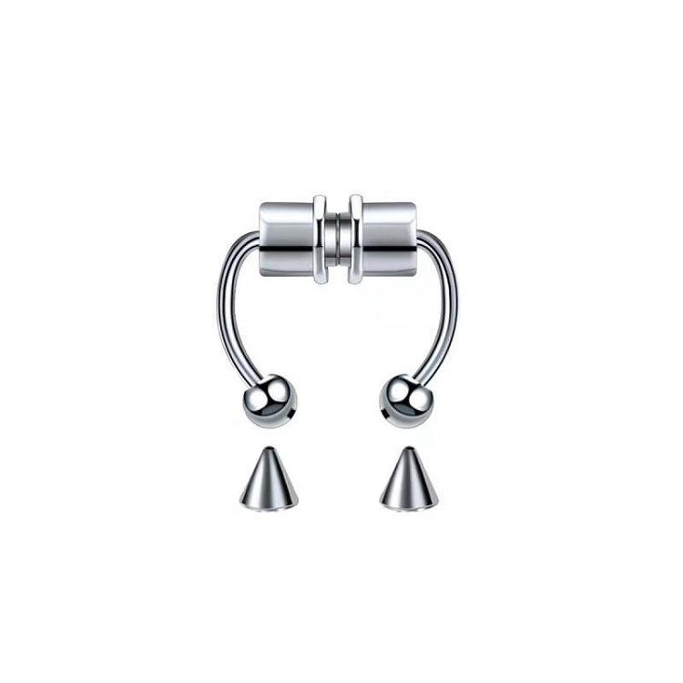 Magnetic Horseshoe Nose Rings, 316L Stainless Steel, Faux Septum Rings, Fake Piercing, Clip on, Hoop Rings, Gift for Women, Girl