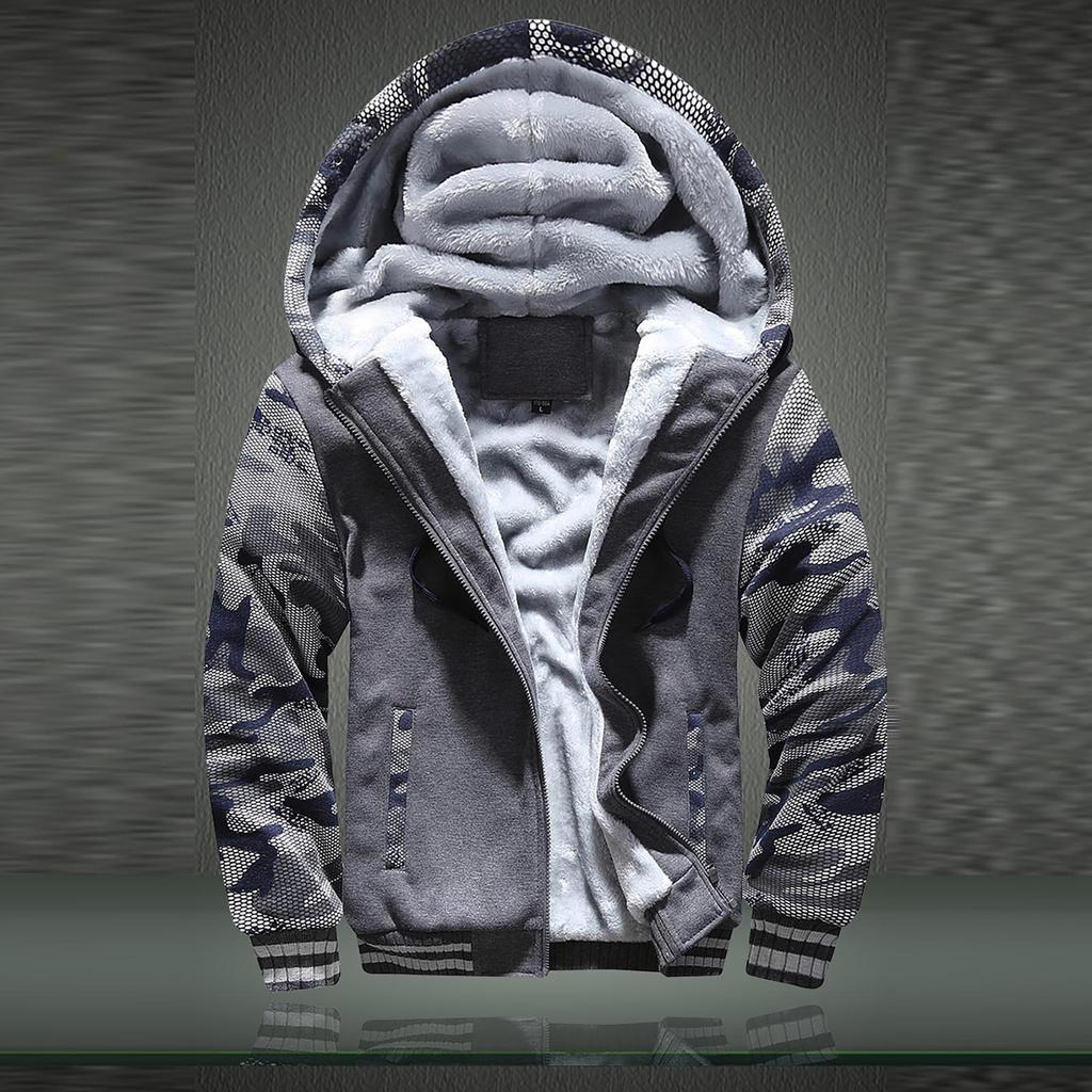 Men's And Winter New Fashion Contrast Color Loose Casual Plush Jacket
