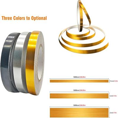 50M/Rolle Schwarz Gold Silber Bodenkante Wasserdichte Naht Wandaufkleber Wandspalt Decke Heimdekoration Selbstklebendes Fliesenband