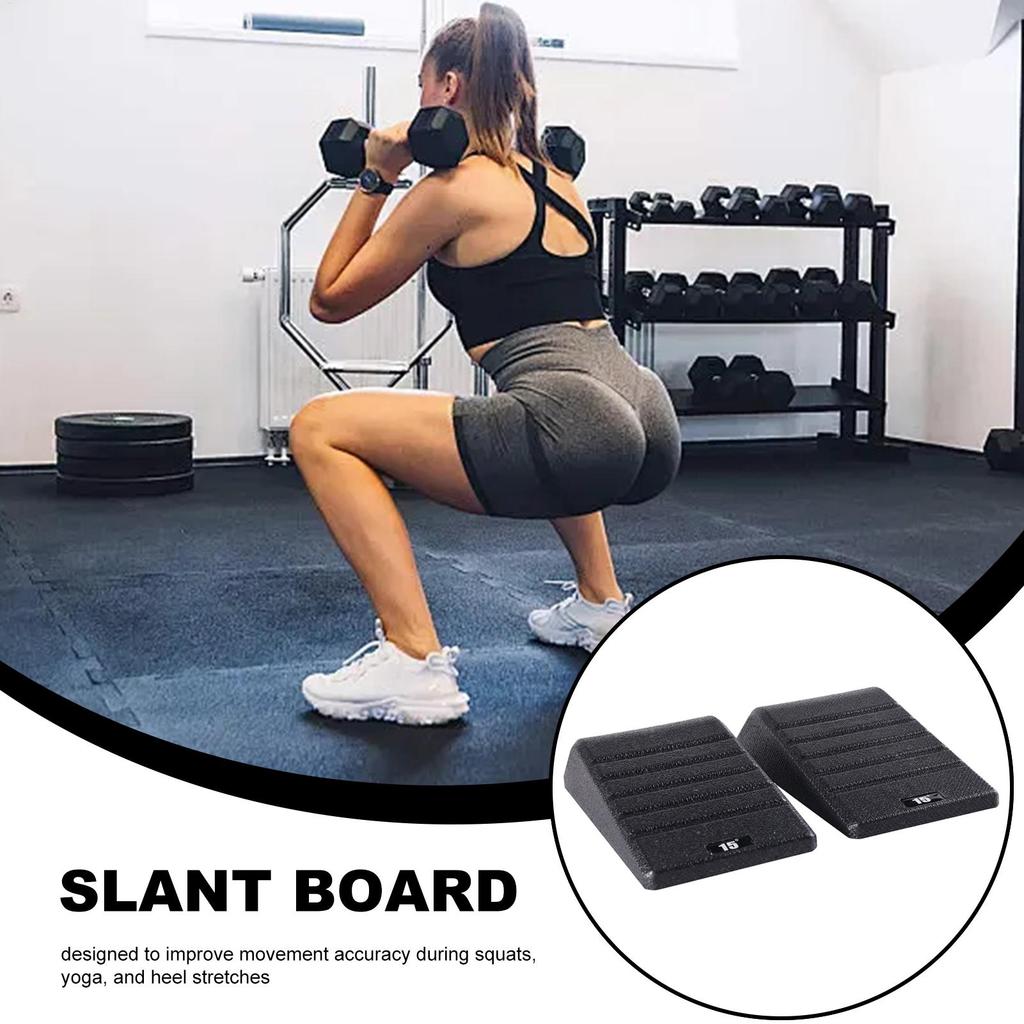2PCS Squat Wedges Non-Slip Calf & Foot Stretcher Slant Board, Portable Squat Ramp for Home Gym Yoga Pilates Workout Exercises