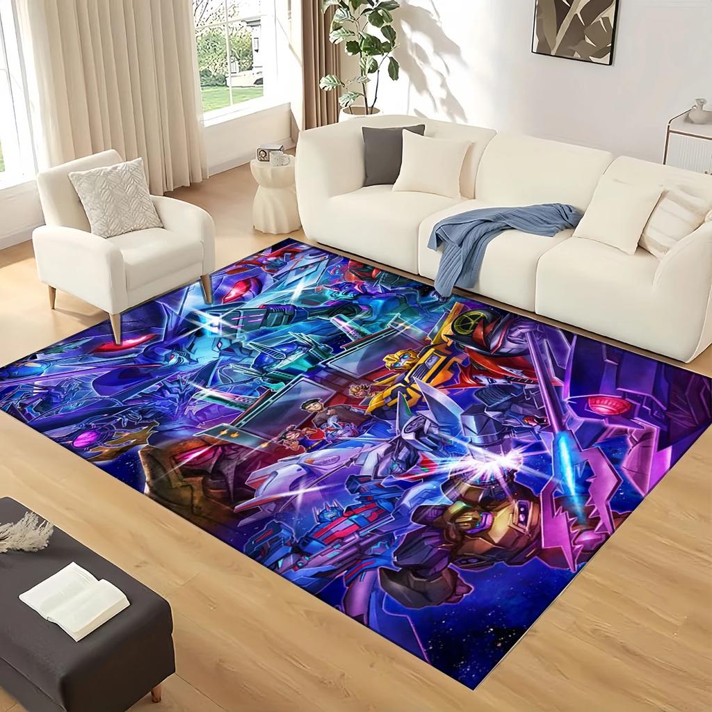 3D GUNDAM Robot Cartoon Carpet Rug for Living Room Bedroom Home Sofa Decoration,kids Play Non-slip Floor Mat Christmas Gift