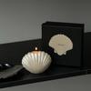 Cute  Shell Pearl Scented Candles With Stainless Steel Plate Tray 1pcs Stuis  Noke-free Atmosphere Home Decoration