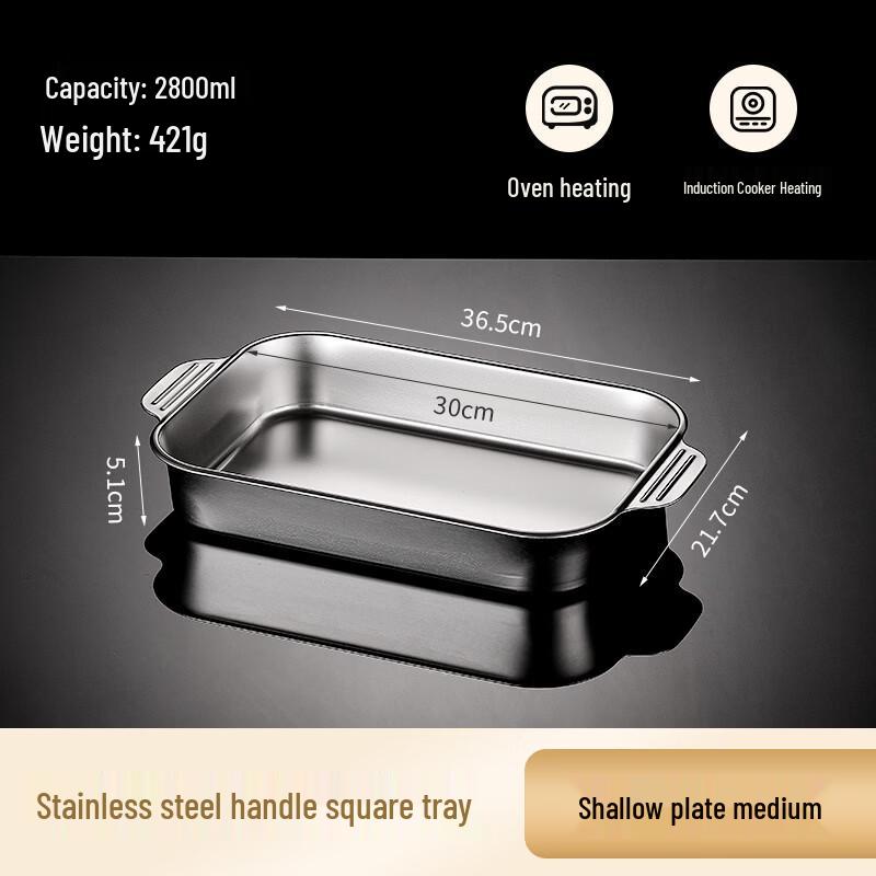 LIJIA KITCHENWARE LJ Commercial Stainless Steel Rectangular Roasting & Grill Pan