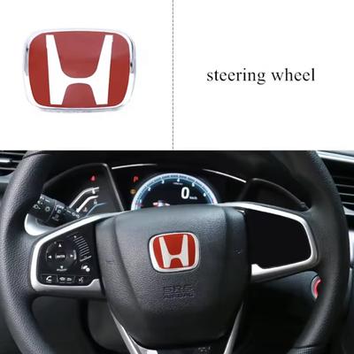 Car Steering Wheel Emblem H-Sticker For Civic Accord Jazz Fit CRV Odyssey City Pilot Vezel Prelude Insig