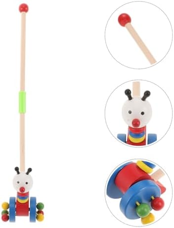 Holz Animal-Themed Push and Pull Walker Toddler Walking Aid Toy Sturdy Wooden Pull Toy for Boys Girls