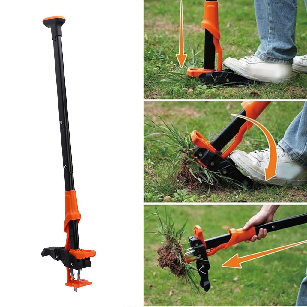 Standing   Pull  Tool, Steel Standing   Pull  Tool with 4 Claws and 39 Inch   Handle, for Gardens, Patios and Lawn