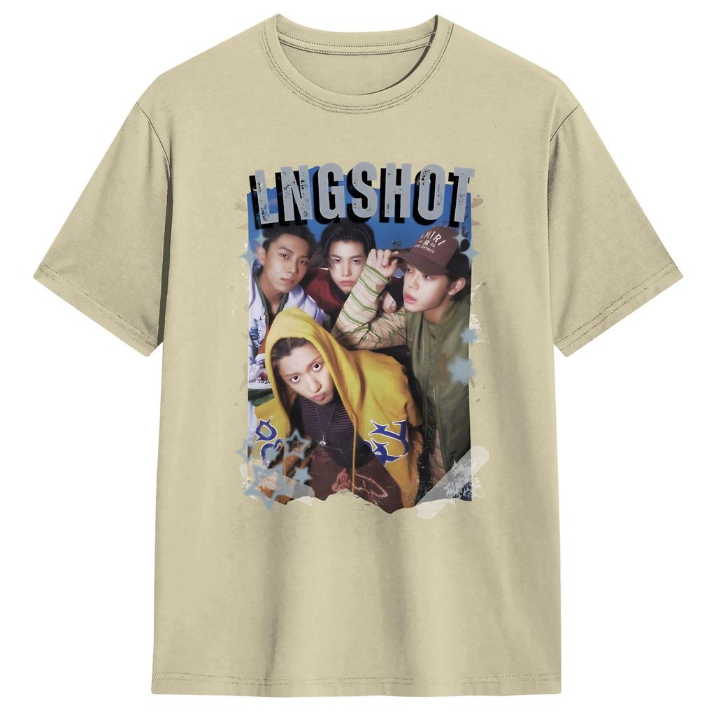 Lngshots Rising KPop HipHop Group Poster T Shirt Beach Cotton T Shirts For Male DIY Tee Shirt Short Sleeves Awesome Clothing