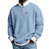 Men's American Style European Trend Waffle Knit Zipper Hoodie, Long Sleeve, Fashion Casual, 2025.