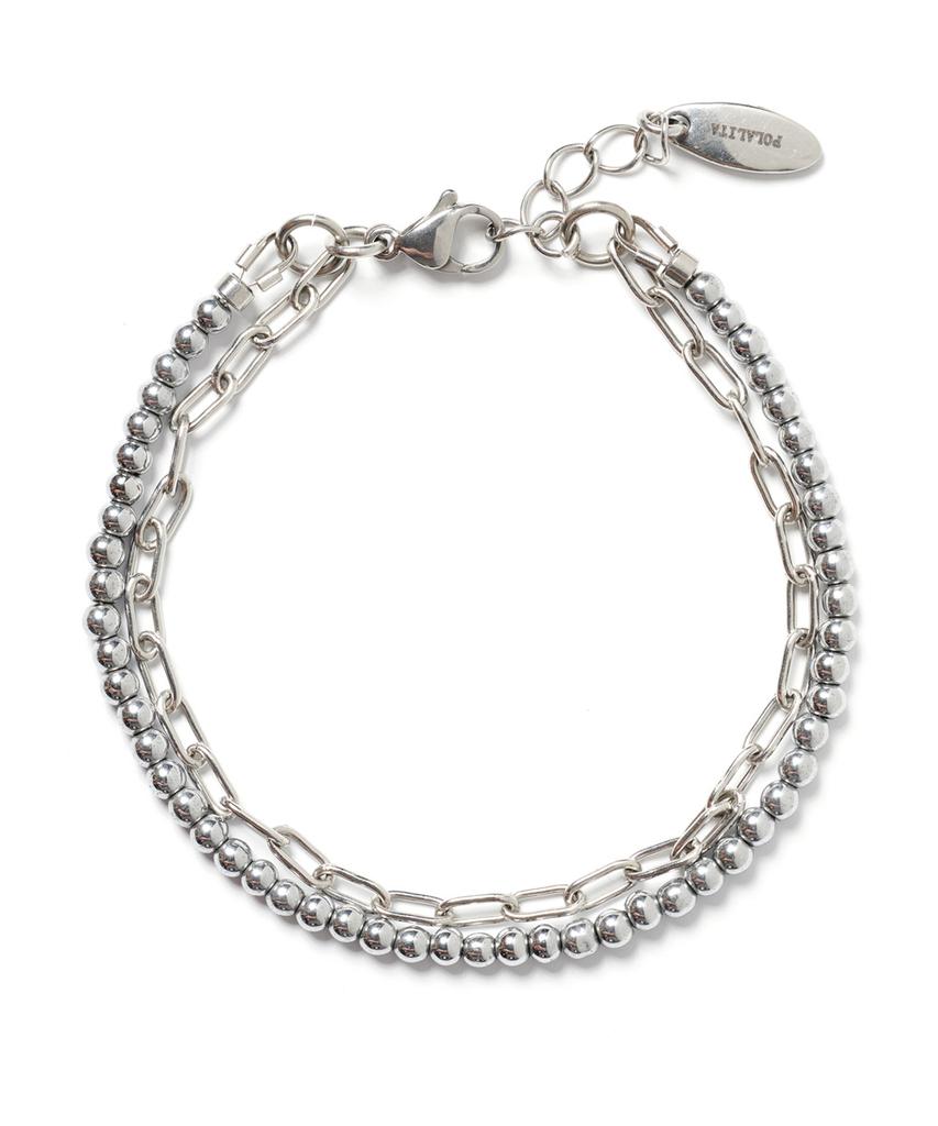Polalita Surgical Chain Double Layer Bracelet (Plt-Br-012_Sv)