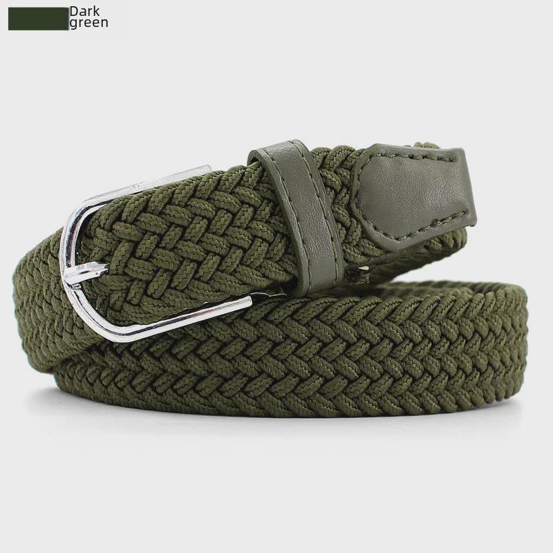 Korean Fashion Elastic Braided Belt - Unisex, Versatile, Decorative, One-Piece