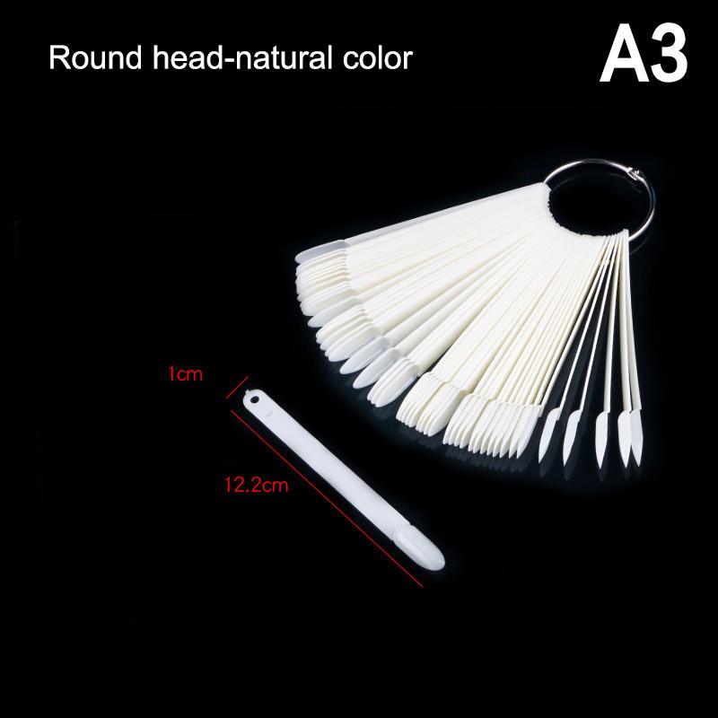 50Pcs False Nail Tips Polish Palette Nail Art Practice Color Display Sticker, Press On Nails Showing Shelf for DIY Manicure Tool