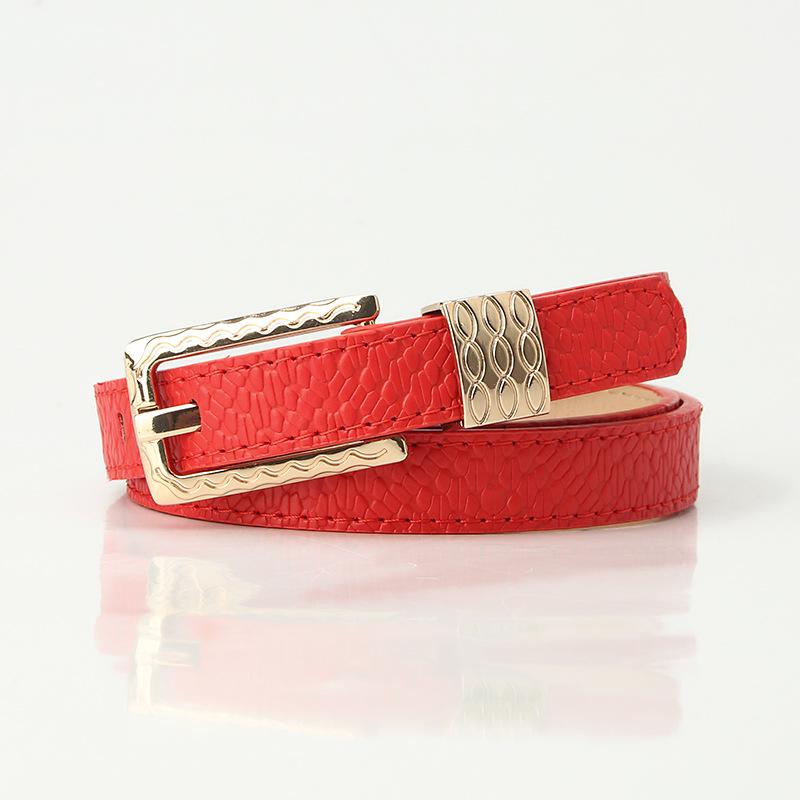 Women's Retro Fashion Thin Leather Belt with Pin Buckle and Pattern Decoration - Versatile Summer Accessory