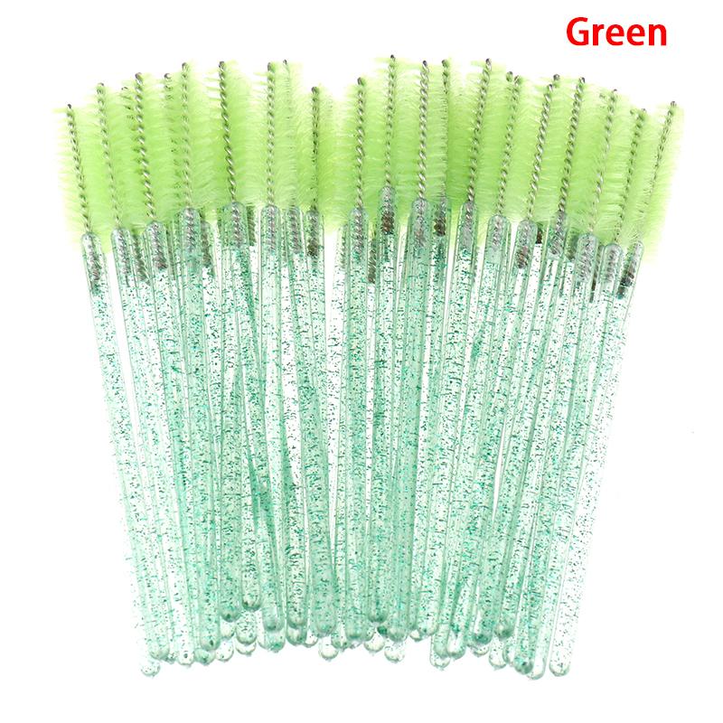 

50 шт одноразовая щеточка для ресниц со стержнем расческа для бровей кисть для макияжа зелёный