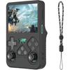 Silicone Case Compatible with R36S Handheld Game Console, Anti-Scratch, Washable, Shockproof Silicone Protective Cover for R36S with Lanyard - Black