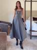 Elegant Solid Color Sleeveless Long Dress with Round Neck for Women - 2026