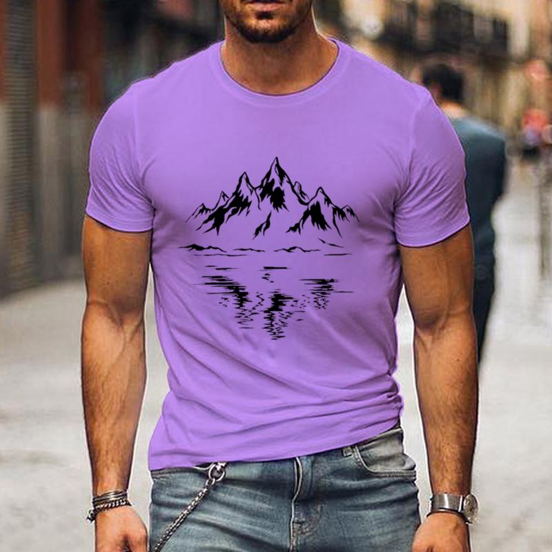 

Футболка мужская с принтом «Горы» Летняя удобная дышащая футболка с короткими рукавами для любителей активного отдыха Футболка свободного размера для мужчин M