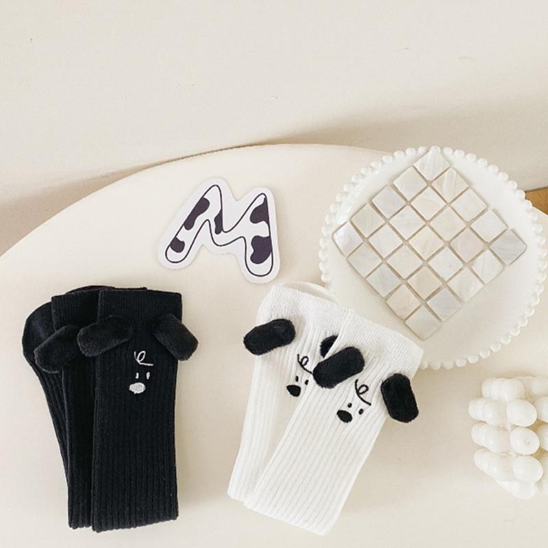 Novelty Funny Doll Hand In Hands Matching Calf Socks Friendship Socks Cute Cartoon Cotton Socks Kids Knee High Socks