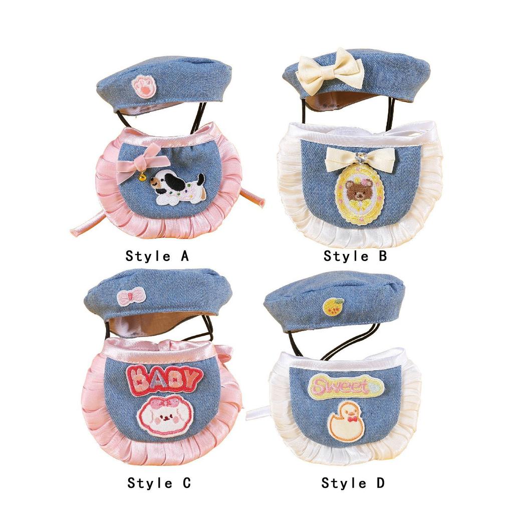 Dog Cat Cowboy Costume Set, Hat Scarf Set Cosplay Gift Party Supplies, Funny