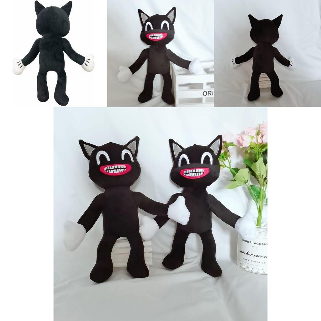 Adorable Black Cartoon Cat Plush Toy Stuffed Doll Perfect For Halloween Decorations