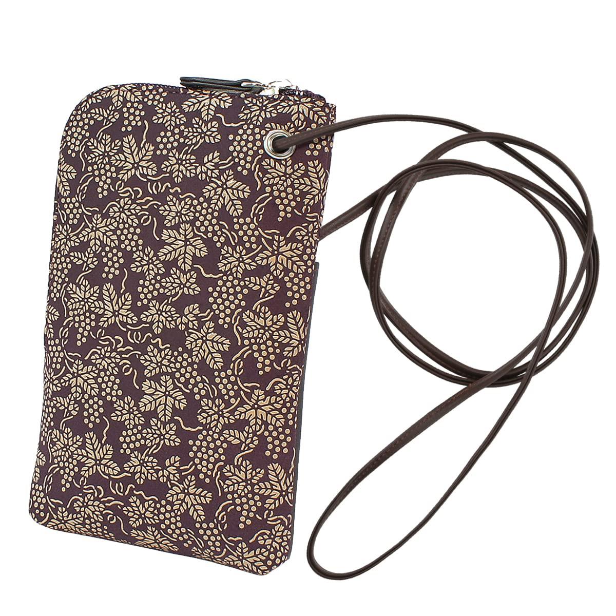 

Inden Sacoche Smartphone Pochette Smartphone Case Deerskin Purple x White Lacquer Grape Pattern [Indenya] 5027-16-120