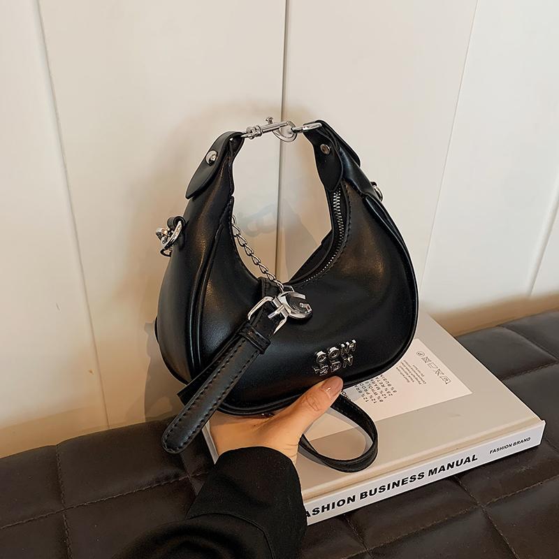 Women Simple Crossbody Bag Chic Letter Design Tote Small Square Pack  Trendy Soft Leather Lady Fashion Handbags