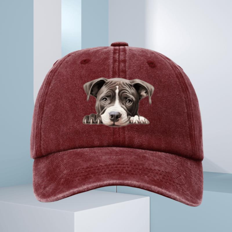 Peeping Dog Printed Baseball Hat Suitable for Outdoor Vacation Camping Festival Gift Bent Brimmed Hat Truck Driver Hat